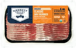 Organic Dry Rubbed Uncured Bacon Package PNG Image