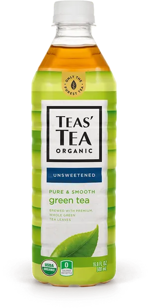 Organic Green Tea Bottle PNG Image