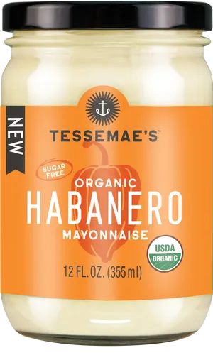 Organic Habanero Mayonnaise Jar PNG Image