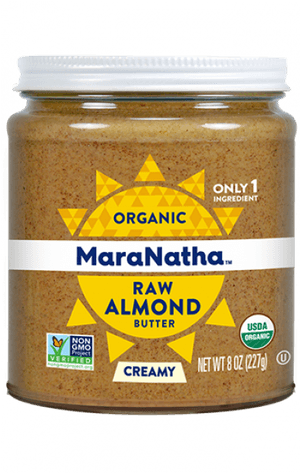 Maranatha Organic Creamy Raw Almond Butter 8 Oz Glass - Maranatha Almond Butter Crunchy, HD Png Download PNG with transparent background