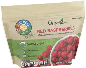 Organic Red Raspberries Frozen Food Package PNG Image