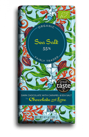 Organic Sea Salt Dark Chocolate Bar PNG image with transparent background
