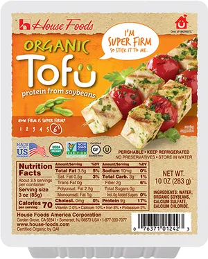 Organic Super Firm Tofu Package PNG Image