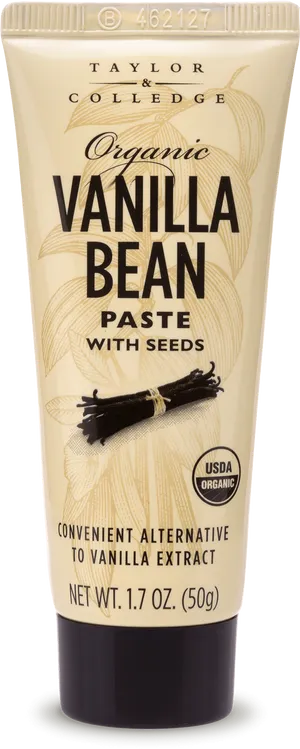 Organic Vanilla Bean Paste Tube PNG Image