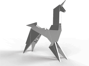 Transparent Gold Unicorn Png - Origami, Png Download PNG