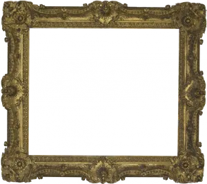 Ornate Antique Gold Frame PNG Image