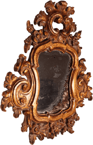 Carved Gilt Mirror - Antique, HD Png Download PNG with transparent background