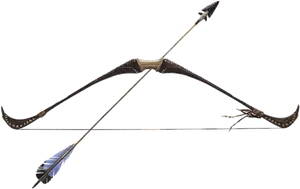 Ornate Archery Bowand Arrow PNG Image