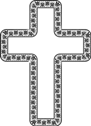 Ornate Black Cross Design PNG Image