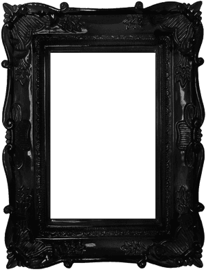 Ornate Black Frame Transparent Background PNG