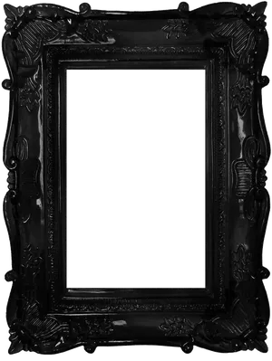 Ornate Black Frame Transparent Background PNG Image