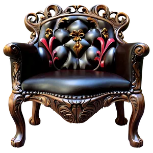 Ornate Carved Wood Armchair Png 06262024 PNG Image