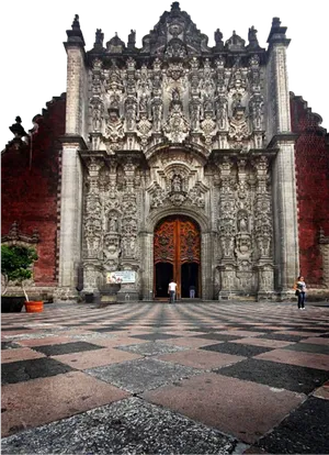 Ornate Church Facade Medieval Architecture PNG Image