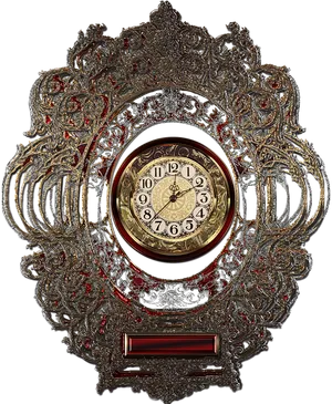 Ornate Gemstone Encrusted Clock PNG Image