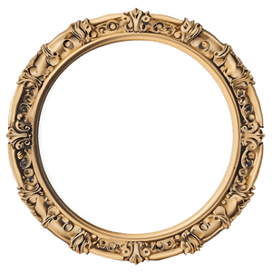 Ornate Gold Circle Frame PNG wdh PNG