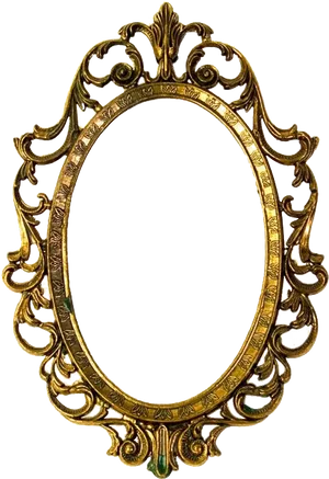 Ornate Golden Antique Frame PNG Image