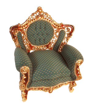 Ornate Golden Armchair.png PNG image with transparent background