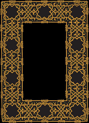 Ornate Golden Celtic Frame PNG