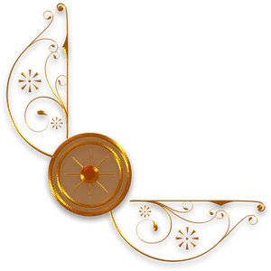 Ornate Golden Corner Design PNG Image