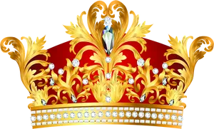 Ornate Golden Crown Transparent Background PNG Image