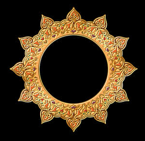 Ornate Golden Floral Frame PNG image with transparent background