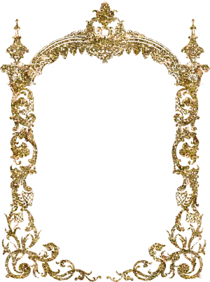 Ornate Golden Frame Architecture PNG Image