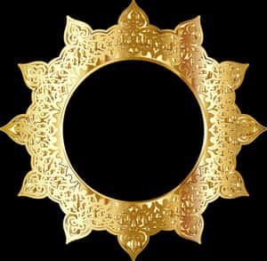 Decorative, Ornamental, Flourish, Round, Frame, Border - Golden Round Frame Png, Transparent Png PNG image with transparent background