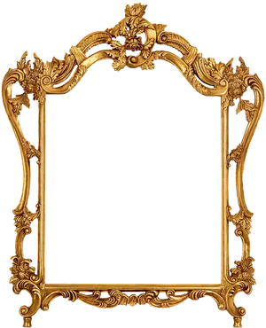 Ornate Golden Frame Design PNG Image