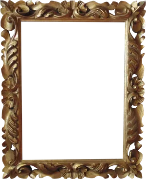 Ornate Golden Frame Empty PNG Image