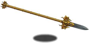 Ornate Golden Spear Shadow PNG Image