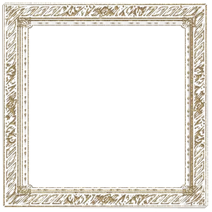 Ornate Golden Square Frame PNG Image