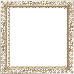 Ornate Golden Square Frame PNG Image