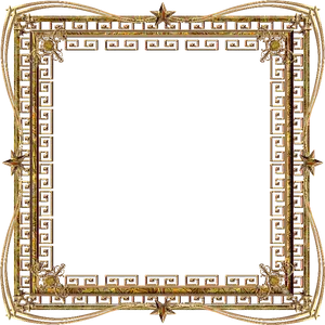 Ornate_ Golden_ Square_ Frame PNG Image