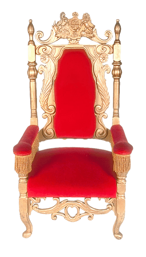 Ornate Golden Throne Chair PNG image with transparent background