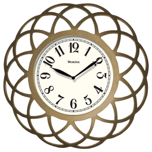 Ornate Golden Wall Clock PNG