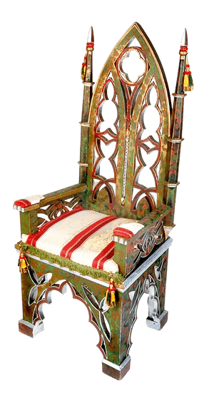 Ornate Gothic Throne Chair.png PNG image with transparent background