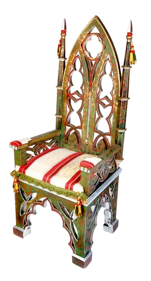 Ornate Gothic Throne Chair.png PNG Image