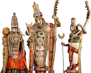 Ornate_ Hindu_ Deities_ Festival_ Attire PNG Image