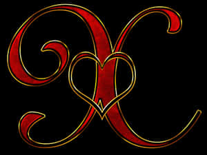 Ornate Letter Awith Heart Design PNG with transparent background