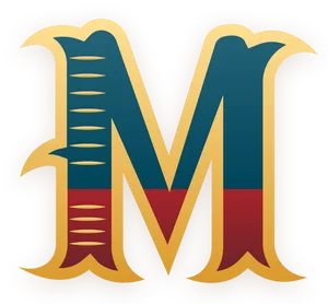 Ornate Letter M Design PNG Image