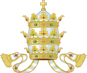 Ornate Papal Tiara Illustration PNG image with transparent background