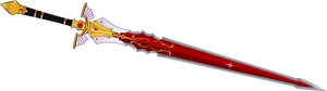 Ornate Red Flame Dagger PNG Image