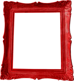 Ornate Red Picture Frame PNG Image