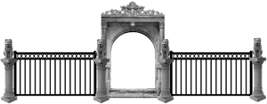 Gate, Fence, Entrance, Entry, Arch, Columns, Capitals - Entry Gate Png, Transparent Png PNG with transparent background