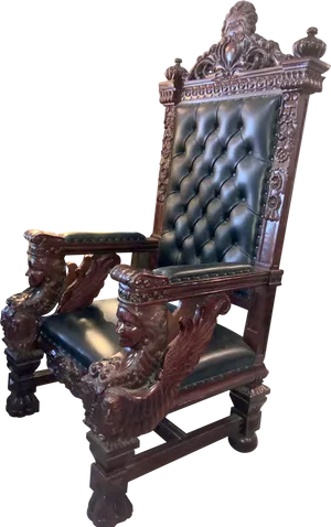 Ornate Throne Style Chair PNG Image