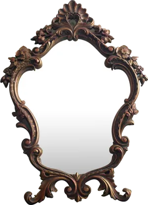 Ornate Vintage Mirror Frame PNG Image