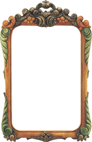 Ornate Vintage Wooden Frame PNG Image