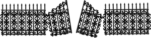 Angle,fence,monochrome Photography - Broken Iron Gate Png, Transparent Png PNG image with transparent background