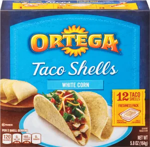 Ortega White Corn Taco Shells Packaging PNG Image