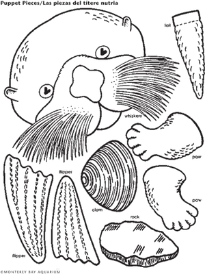 Sea Otter Lunch Bag Puppet - Sea Otter Paper Bag Puppet Cut Out, HD Png Download PNG image with transparent background